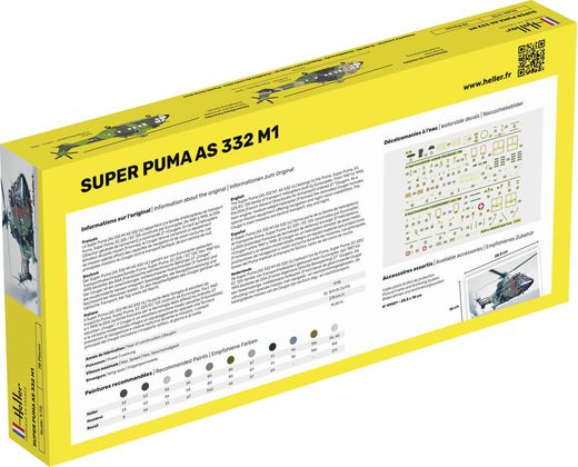 Maquette hélicoptère : Super Puma AS332 M1 - 1/72 - Heller 56367