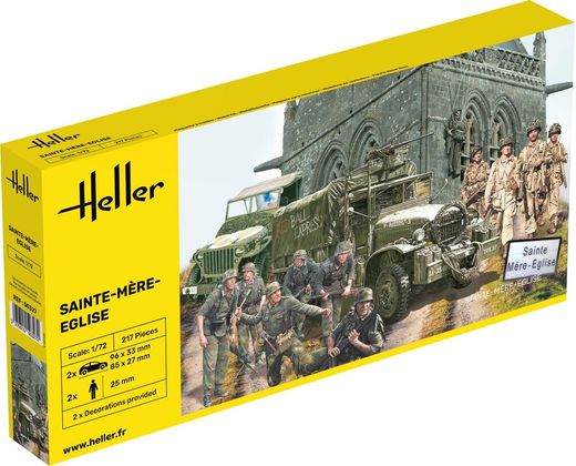 Maquette diorama militaire : Bataille de Sainte-Mère-Eglise 1/72 - Heller 50327