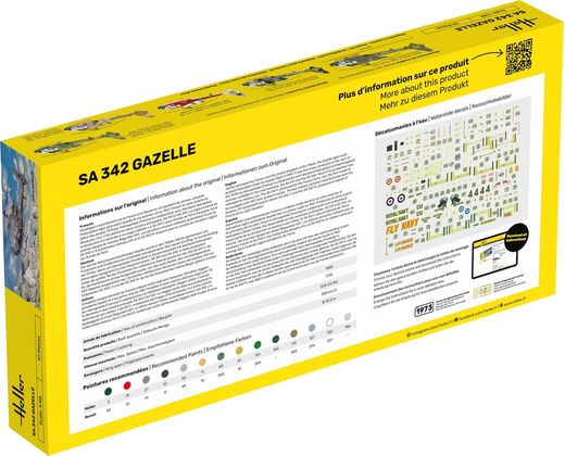 Maquette avion militaire : SA 342 Gazelle 1/48 - Heller 80486