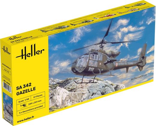 Maquette avion militaire : SA 342 Gazelle 1/48 - Heller 80486