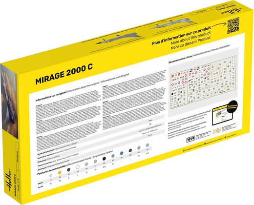 Kit de modélisme avion militaire : Starter Kit Mirage 2000 C 1/72 - Heller 56303