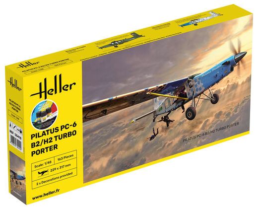 Maquette avion : Starter Kit Pilatus PC-6 B2/H2 Turbo Porter - Heller 35410