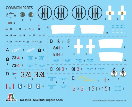 Maquette avion : MC.202 Folgore Aces 1/72 - Italeri 01481 1481