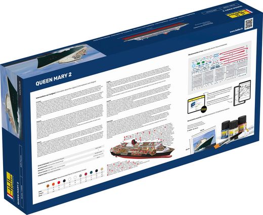 Maquette bateau : Starter Kit Queen Mary 2 - 1:600 - Heller 56626