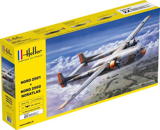 Maquettes avions : Nord2501 + Nord 2502 "Noratlas" Twinset - 1/72 - Heller 85374