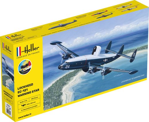 Maquette avion militaire :  Starter Kit EC.121 warning star - 1/72 - Heller 56311