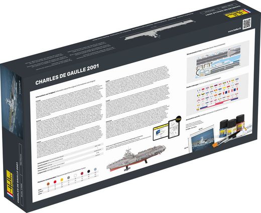 Maquette Porte-avions - Starter Kit : Charles de Gaulle 2001 - 1/400 - Heller 57072
