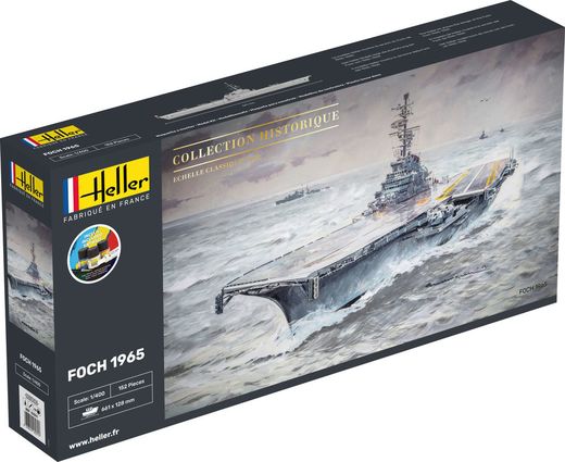 Maquette navire militaire : Starter Kit : Porte-avions Foch - 1/400 - Heller 57071