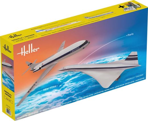 Maquette diorama militaire : Caravelle + Concorde 1/100 - Heller 50333