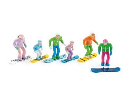 JC collection 54200 - 6 personnages MINIATURES assis avec skis - 1:32 