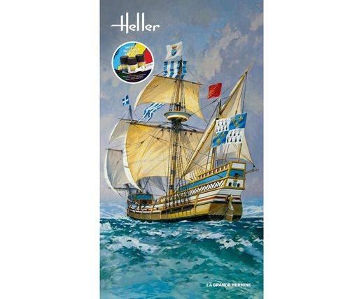 Maquette bateau : Starter Kit La Grande Hermine 1/150 - Heller 56841