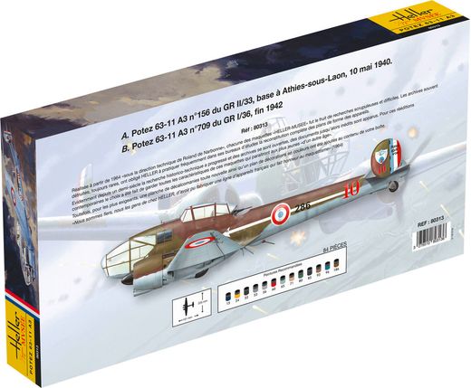 Maquette avion militaire : POTEZ 63-11 A3 - 1/72 - Heller 80313