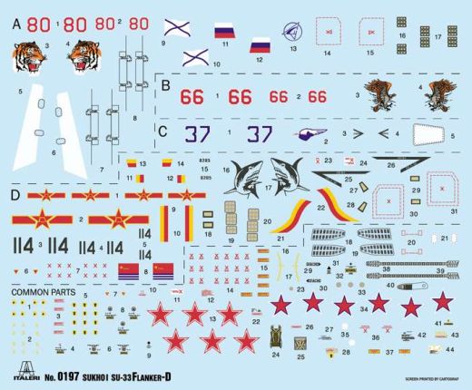 Maquette d'avion militaire : Su-33 Flanker-D 1/72 - Italeri 0197