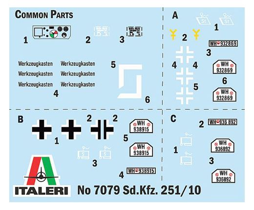 Maquette militaire : Sd.Kfz.251/10 1/72 - Italeri 7079