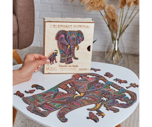 Puzzle en bois : Éléphant impérial - Créatif Puzzle