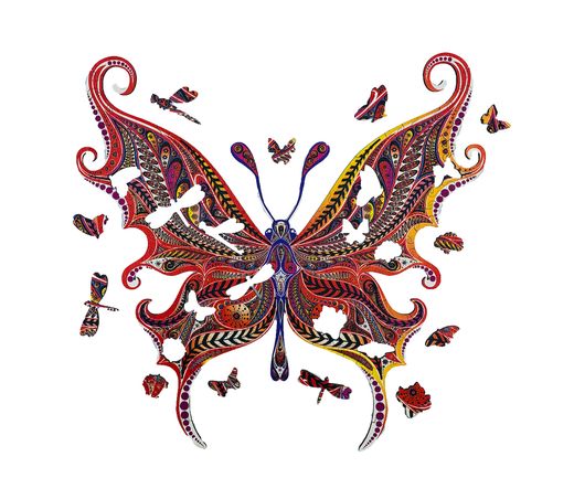 Puzzle décoratif en bois : Papillon illusionniste - Créatif Puzzle