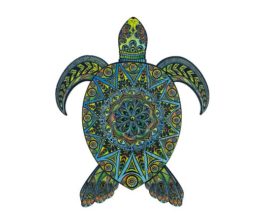 Puzzle en bois : Tortue tropicale - Créatif Puzzle