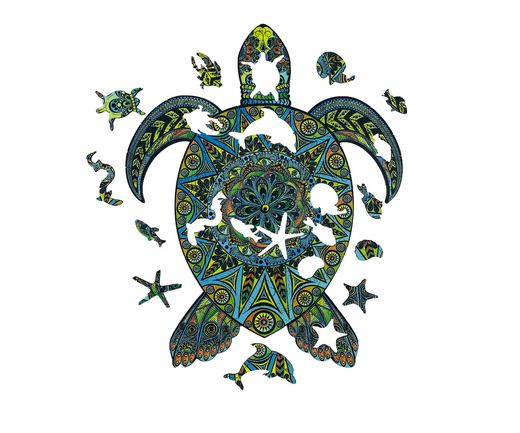 Puzzle en bois : Tortue tropicale - Créatif Puzzle