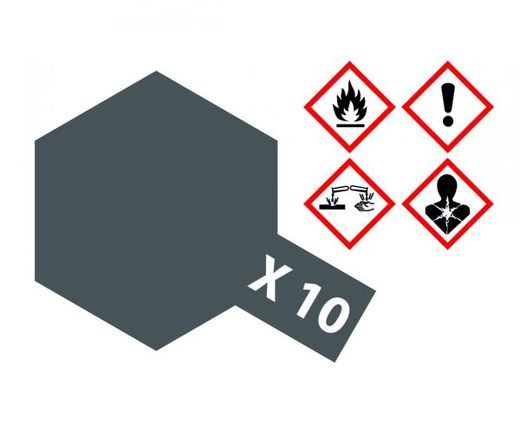 Peinture pour maquettes - X10 GRIS ACIER brillant - XL 23 ml - Tamiya 81010