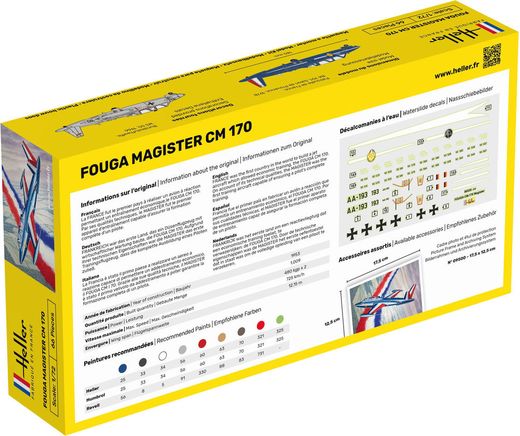 Maquette avion : Starter Kit Fouga Magister CM 169 - 1:72 - Heller 56220