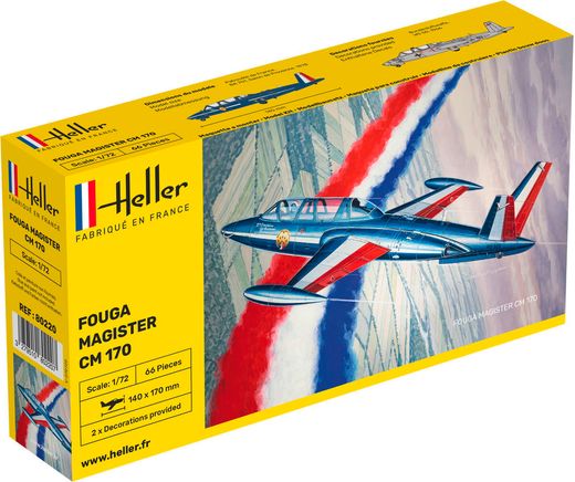 Maquette d'avion militaire : Fouga-Magister - 1/72 - Heller 80220
