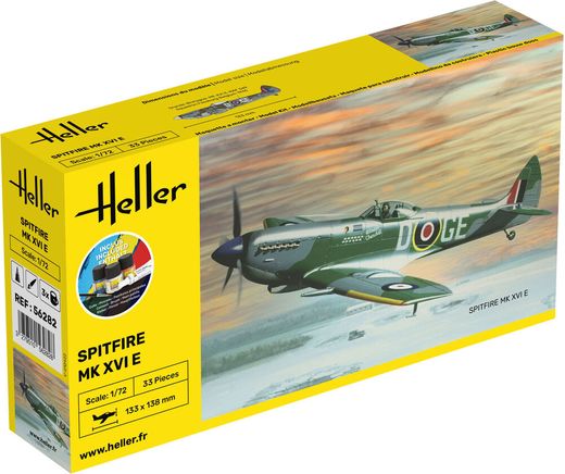 Maquette avion militaire : Starter Kit Spitfire 1/72 - Heller 56282