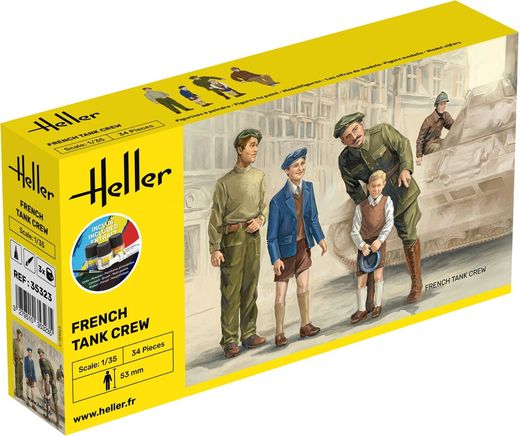 Figurine militaire : Starter Kit Équipage français de tank 1/35 - Heller 35323