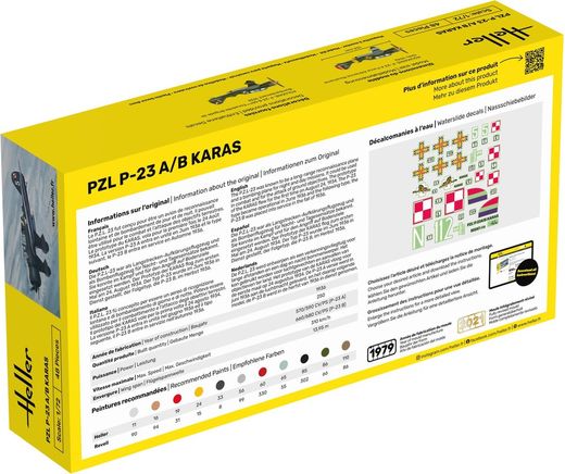Coffret cadeau maquette avion polonais : Starter kit PZL 23 Karas 1/72 - Heller 56266