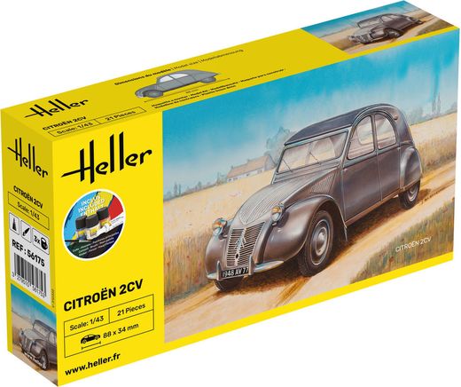 Maquette voiture de collection : Citroën 2cv - 1/43 - Heller 56175