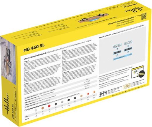 Maquette de voiture : MB 450 SL 1/43 - Heller 80171