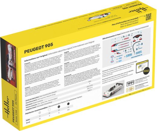 Kit de modélisme automobile : Starter kit Peugeot 905 1/43 - Heller 56110