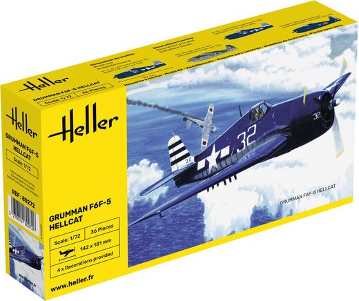 Maquette avion militaire : grummann f6f-5 hellcat - 1/72 - Heller 80272