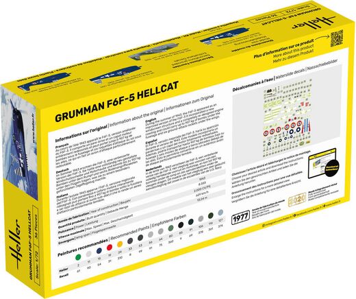 Maquette avion militaire : grummann f6f-5 hellcat - 1/72 - Heller 80272