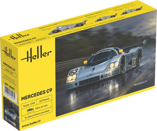 Maquette de voiture de course : Mercedes C9 1/43 - Heller 80107