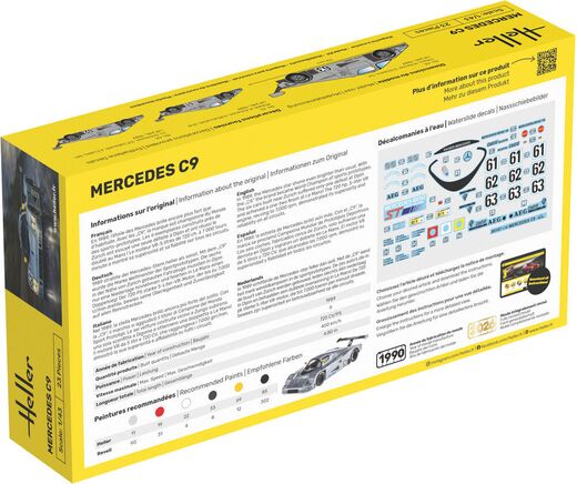 Maquette de voiture de course : Mercedes C9 1/43 - Heller 80107