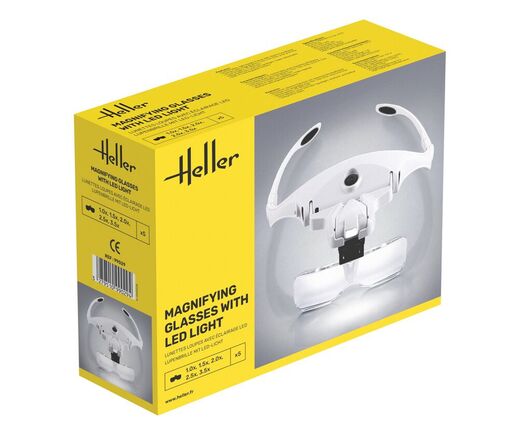 Outils de modélisme : Lunettes loupes avec éclairage LED - Heller 99029