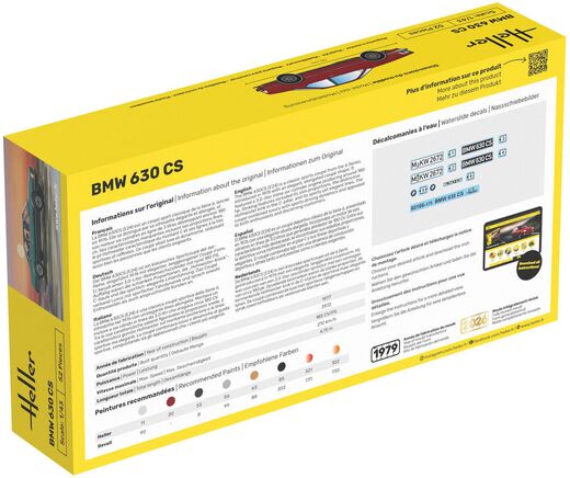 Maquette voiture : Starter kit BMW 630 CS au 1/43 – Heller 56166