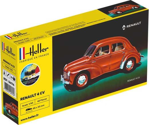 Maquette voiture de collection : Renault 4 CV - 1:43 - Heller 56174