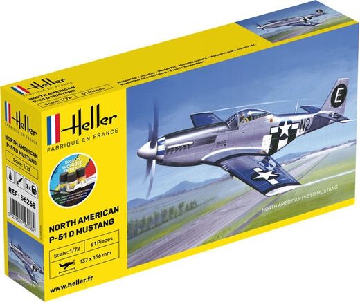 Maquette avion militaire : Mustang P-51 - 1:72 - Heller 56268