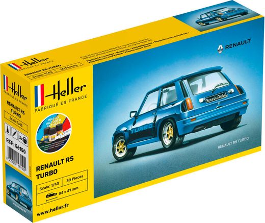 Maquette voiture de collection : Starter kit Renault R5 Turbo - 1/43 - Heller 56150