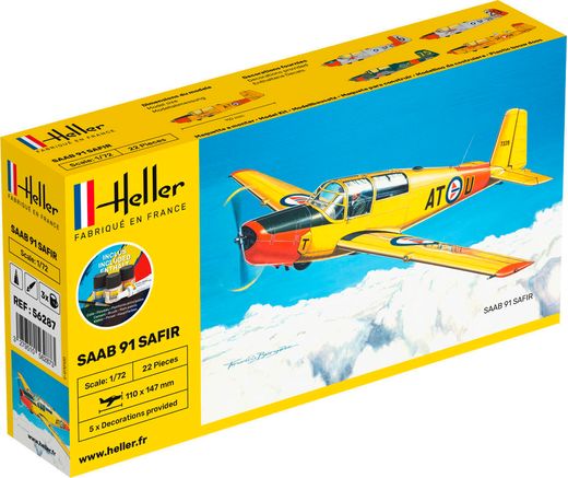 Maquette avion : Saab Safir 91 - 1:72 - Heller 56287