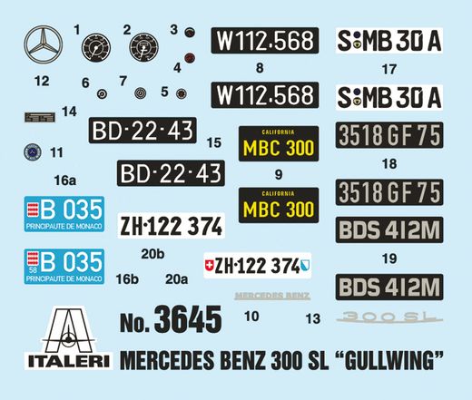 Maquette voiture : Mercedes benz 300SL Gull Wing - 1:24 - Italeri 03645 3645