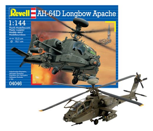 Maquette d'hélicoptère d'Assaut US : AH-64D Longbow Apache - 1/144 - Revell 04046