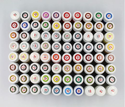 Coffret de peinture acrylique : Set 80 pots (77 couleurs + 3 vernis) 80 x 12 ml - ICM 3004