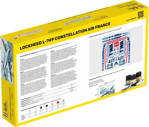 Maquette avion militaire : L-749 Constellation AIR FRANCE - 1/72 - Heller 80310