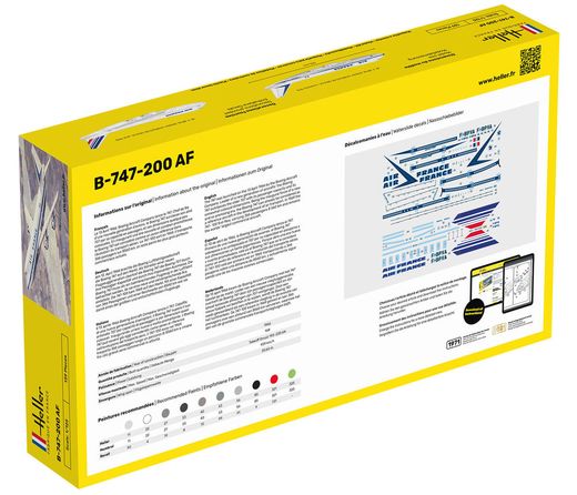 Maquette avion civil : Boeing 747 "Air France" - 1/125 - Heller 80459