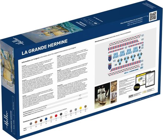 Maquette bateau : Starter Kit La Grande Hermine 1/150 - Heller 56841