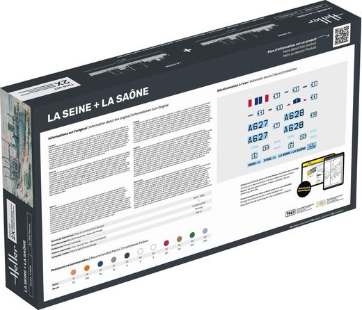 Maquettes bateaux : Starter Kit La Seine + La Saone Twinset 1/400 - Heller 55050