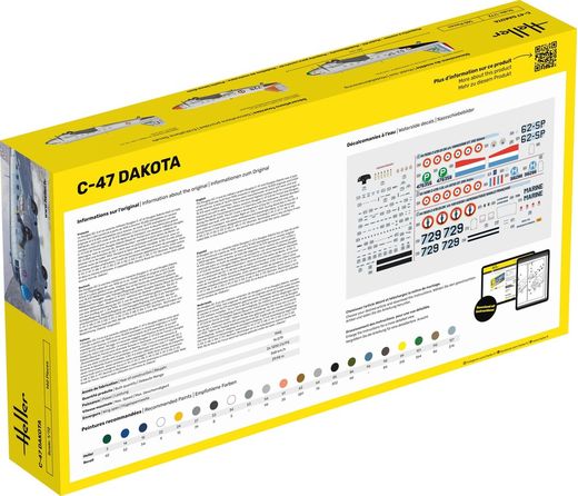 Maquette avion civil : C-47 Dakota 1/72 - Heller 30372