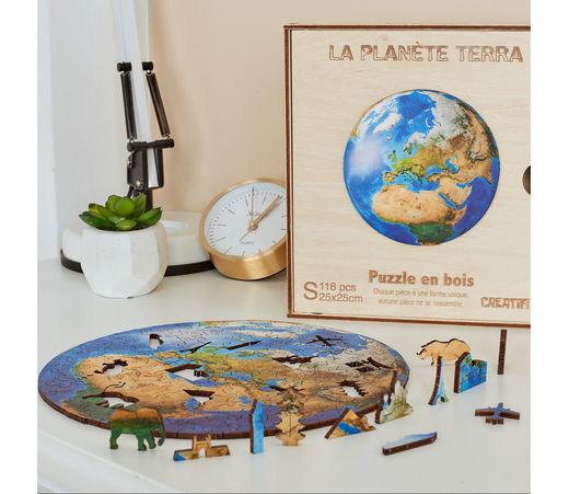 Puzzle décoratif en bois : Planète terra - Créatif Puzzle